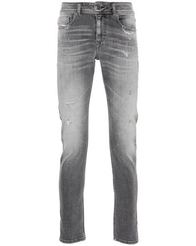 DIESEL 1979 Sleenker Distressed Skinny Jeans - Grey