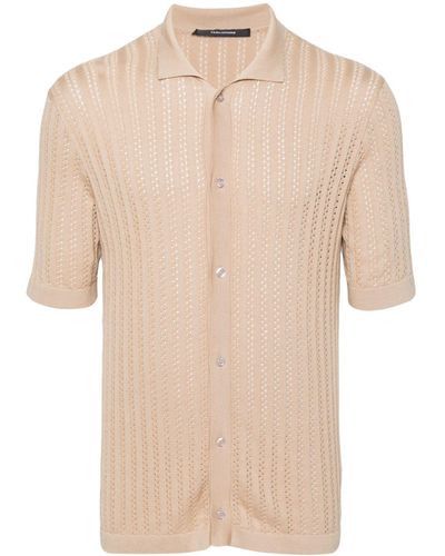 Tagliatore Pointelle-Knit Cotton Shirt - Natural