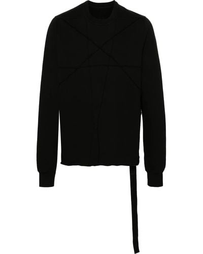 Rick Owens Paneled Organic-cotton Sweatshirt - Black