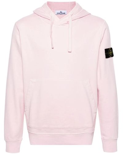 Stone Island Felpa Con Logo - Pink