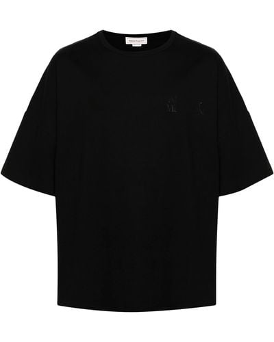 Alexander McQueen T-shirt Con Logo Oversize - Black