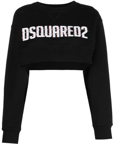 DSquared² Logo-print Cropped Sweatshirt - Black