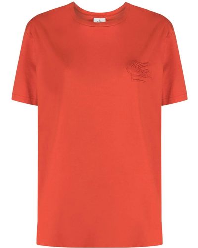 Etro T-shirt con logo - Rosso