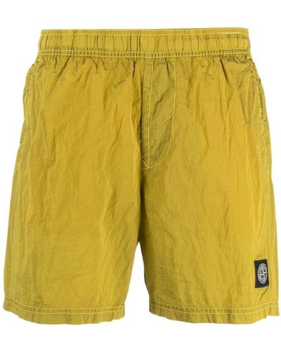 Stone Island Elasticated-waist Swim Shorts - Yellow