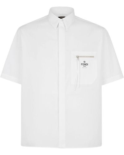 Fendi Camicia In Cotone - White