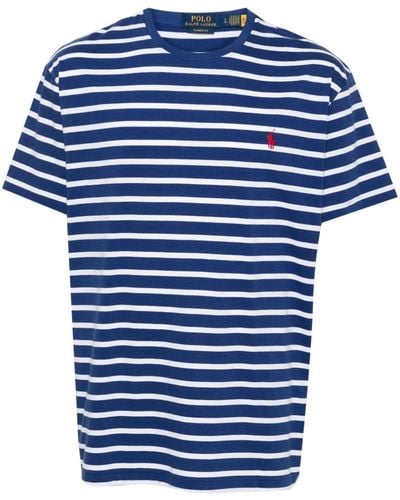 Polo Ralph Lauren Striped Cotton T-Shirt - Blue