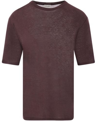 Saint Laurent T-shirt Girocollo - Purple