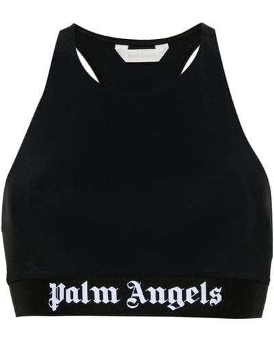 Palm Angels Top Crop Con Applicazione - Nero