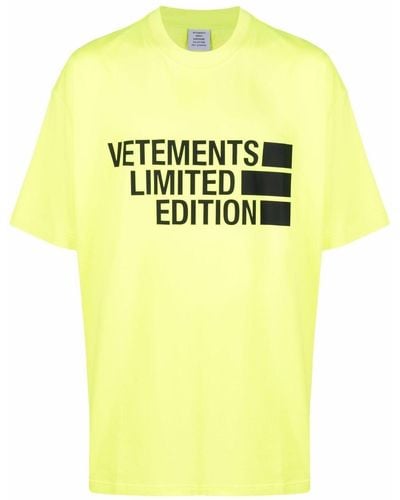 Vetements Oversize Logo-print T-shirt - Yellow