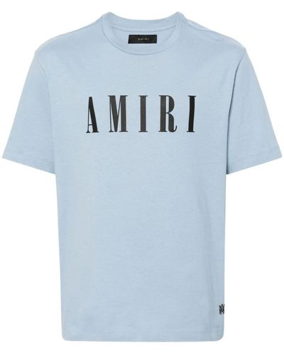 Amiri T-shirt in jersey di cotone con logo - Blu