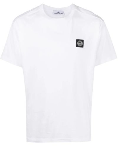 Stone Island T-shirt con logo - Bianco