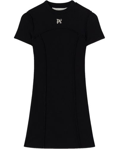 Palm Angels Embroidered Logo Dress - Black