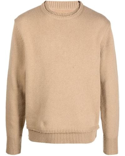 Maison Margiela Beige Wool, Linen And Cotton Sweater - Natural