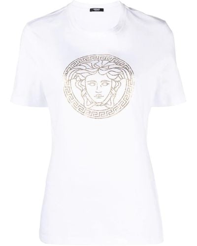 Versace Medusa Crew Neck T Shirt - White