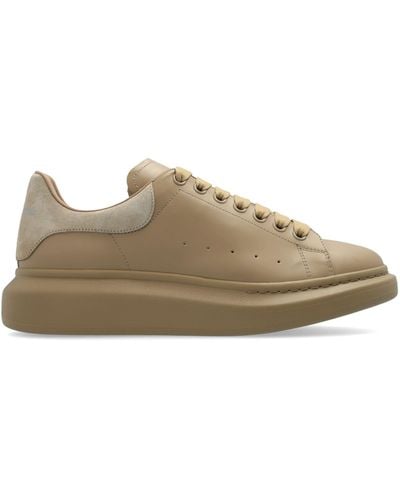 Alexander McQueen Oversized Lace-Up Leather Sneakers - Brown