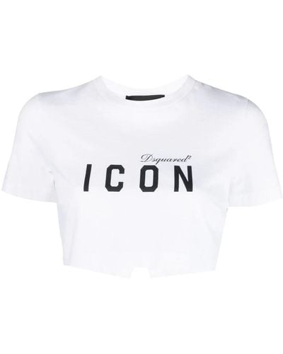 DSquared² Icon cropped t-shirt - Bianco