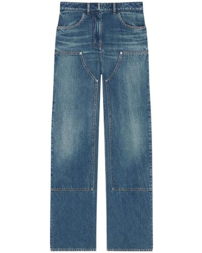 Givenchy Jeans Oversize In Denim Con Applicazioni - Blue