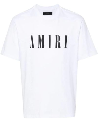 Amiri T-shirt in jersey di cotone con logo stampato - Bianco