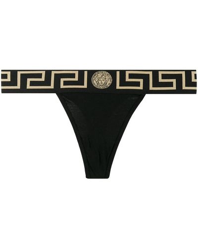 Versace Tanga Medusa con stampa - Nero