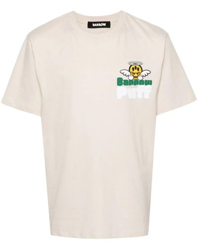Barrow Unisex T-shirt Con Stampa - White