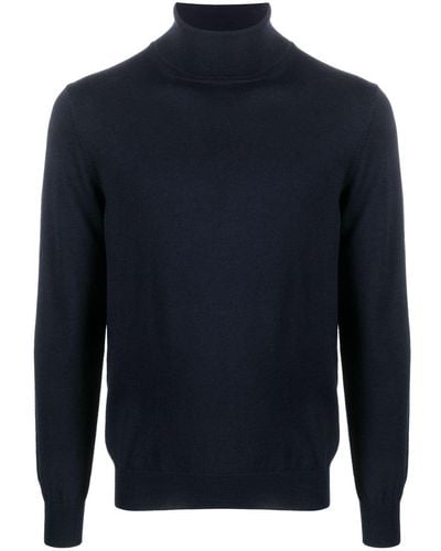 Tagliatore Roll-neck Wool Sweater - Blue