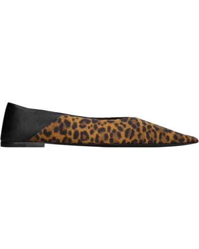 Saint Laurent Nour Leopard-print Leather-trimmed Mules - Brown