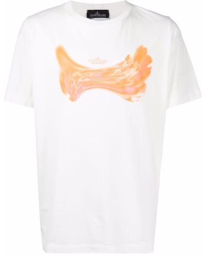 Stone Island Shadow Project Abstract-print T-shirt - White