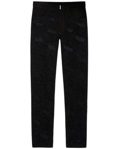 Givenchy Jeans Slim In Denim Destroyed - Black