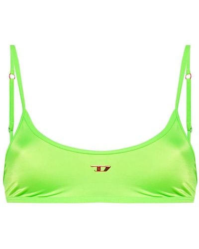 DIESEL Nala Logo-appliqué Bikini Top - Green