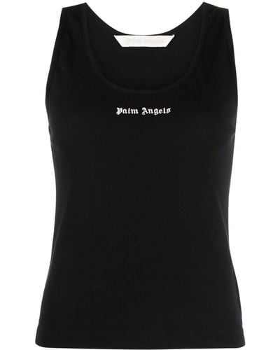 Palm Angels Top With Olympic Neckline - Black