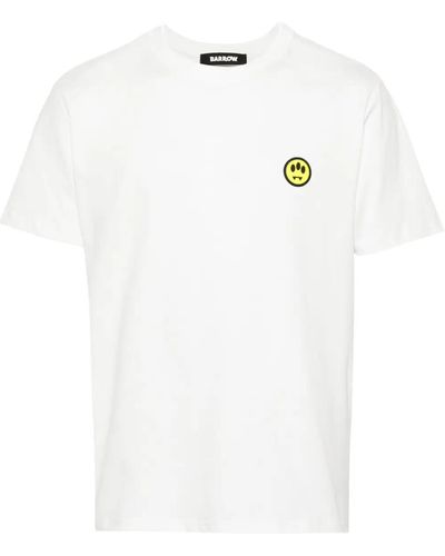 Barrow T-shirt unisex con motivo volto - Bianco