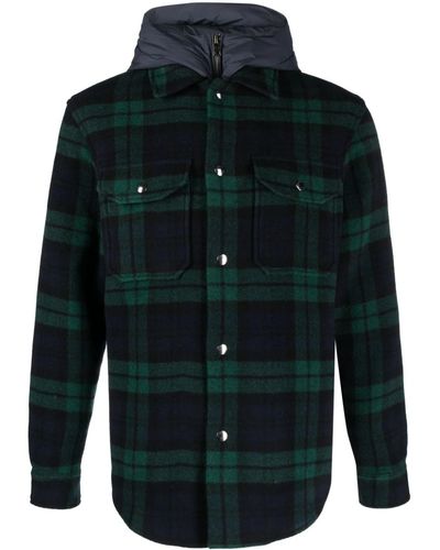 Woolrich Giacca a camicia con pettorina interna imbottita removibile con cappuccio - Verde