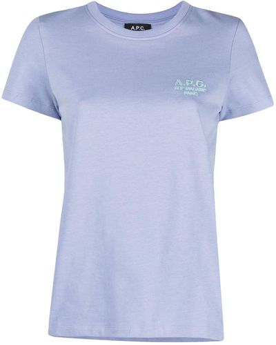 A.P.C. T-shirt Denise con ricamo - Blu