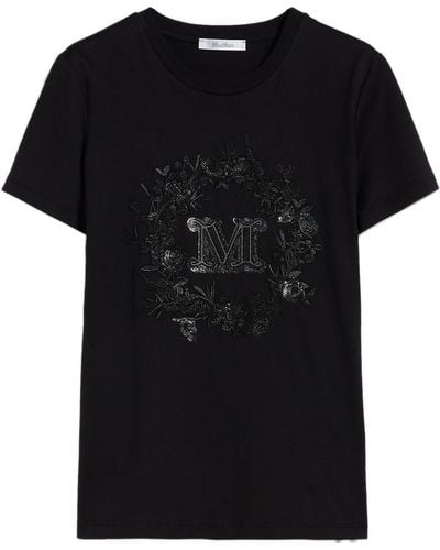 Max Mara Elmo Cotton Crew-Neck T-Shirt - Black