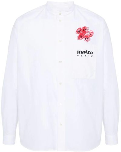 KENZO Camicia Drawn Varsity - Bianco