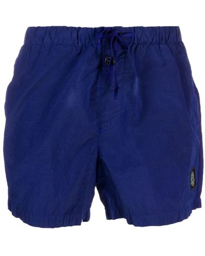 Stone Island Shorts da mare con logo - Blu