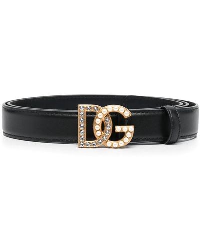Dolce & Gabbana Cintura con logo dg gioiello - Nero
