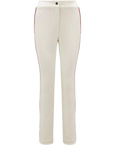 Moncler Pantaloni Con Finiture Tricolore - Natural