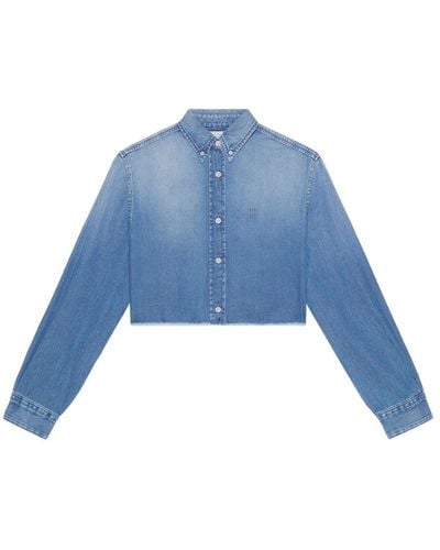 Givenchy Camicia Corta In Denim - Blue