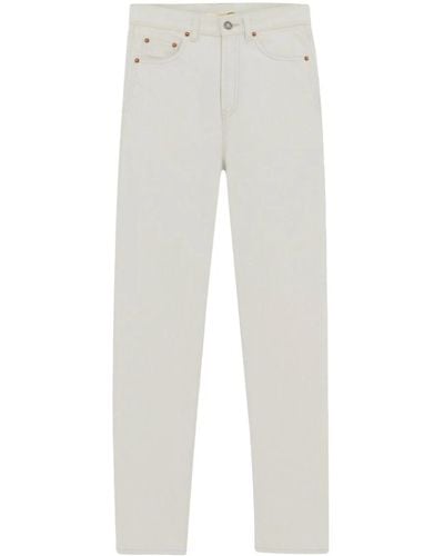 Saint Laurent Jeans slim a vita alta - Bianco