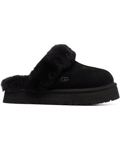 UGG Disquette Shearling-lined Suede Slippers - Black