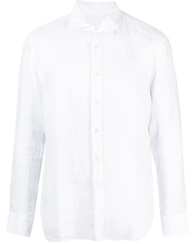 120% Lino T-shirt in lino - Bianco