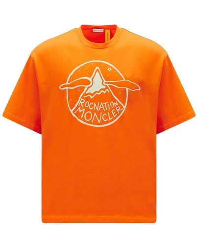 Moncler Genius T-shirt In Cotone - Arancione