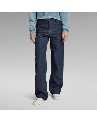 G-Star RAW Judee Cargo Low Waist Loose Jeans - Blau