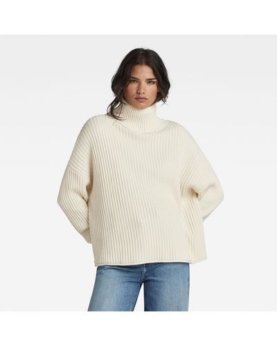 G-Star RAW Loose Turtle Knitted Pullover - Weiß