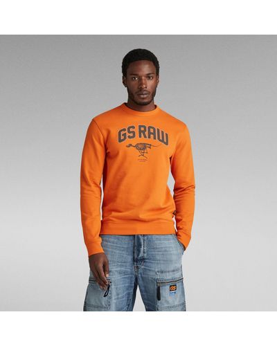 G-Star RAW Skeleton Dog Graphic Sweater - Oranje