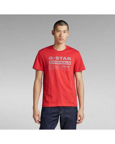 G-Star RAW T-Shirt Reflective Originals Graphic - Rouge