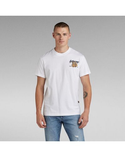 G-Star RAW T-Shirt Vest Back Graphic - Blanc