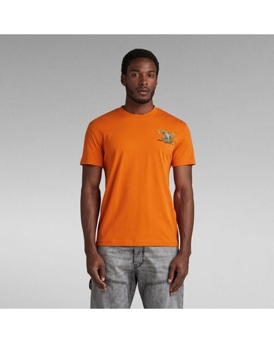 G-Star RAW T-Shirt Vest Back Graphic - Orange