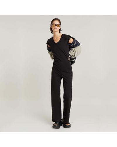 G-Star RAW Riveted Flared Jumpsuit - Schwarz